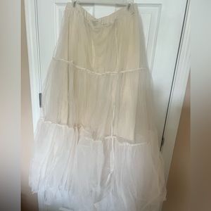 Beige A-Line Elegant Tulle Skirt